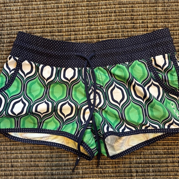 O'Neill Navy and Green Patterned Board Shorts - Picture 1 of 3